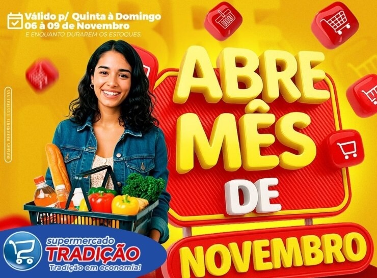 🛒🛒🛒🍅 🥔 🧅 🥩 🧄 🥚🍗🥗Super abre mês de novembro do Supermercado Tradição🛒🛒🛒🍅 🥔 🧅 🥩 🧄 🥚🍗🥗