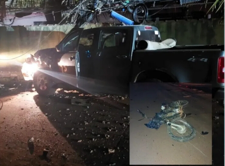 Motociclista morre após colisão com caminhonete que derrubou poste no bairro Centenário, em Rolim de Moura