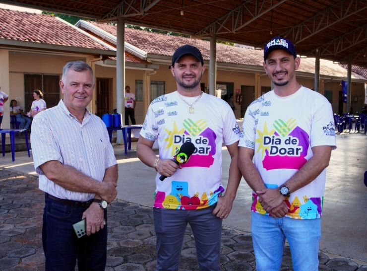 Deputado Federal Lucio Mosquini e Vereador Natã Soares participam do 3º Dia de Doar em Alta Floresta Ro