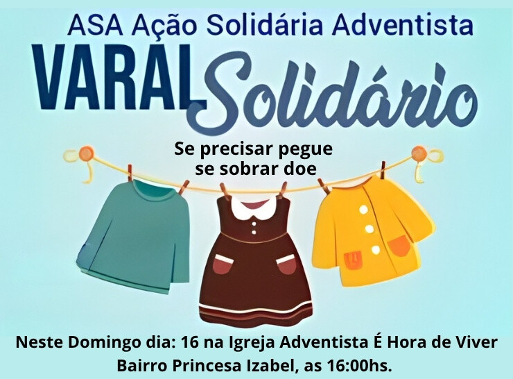 Ação Solidária: Igreja promove Varal Solidário com doações de roupas neste domingo