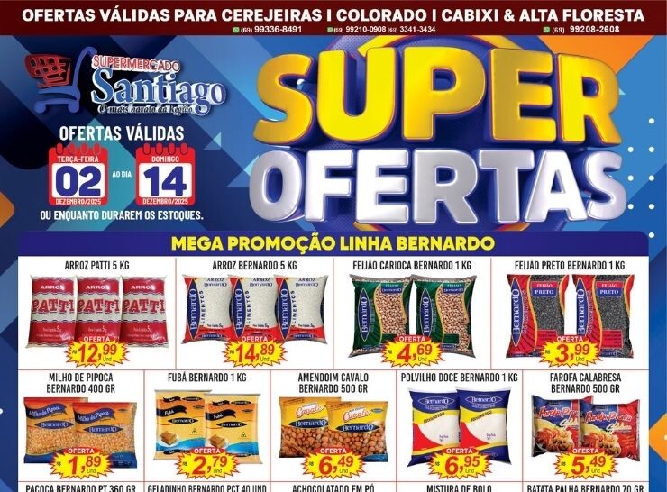 Super Ofertas no Supermercado Santiago válidos até 14 de dezembro, confira!