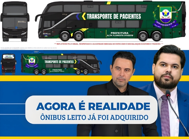 Ônibus Leito é adquirido para Alta Floresta com emenda do deputado Jean Oliveira
