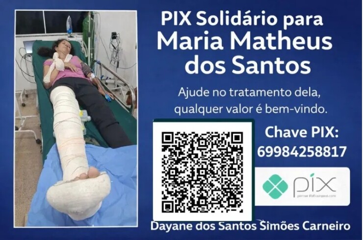 Moradora de Rolim de Moura sofre queda de moto e família pede ajuda para custear cirurgia