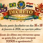 Prefeito Gio Damo decreta ponto facultativo de 16 a 18 de fevereiro em Alta Floresta