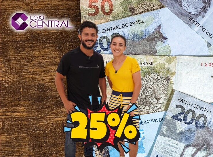 Economize com dinheiro vivo na Loja Central, 25% em Toda a Loja até dia 07/02 de Fevereiro de 2025!