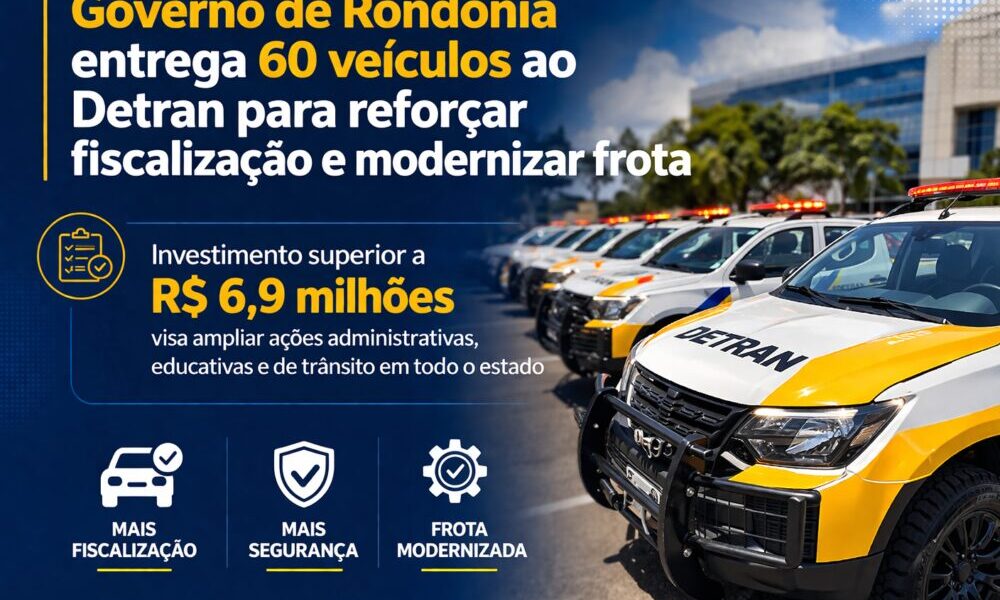 Governo de RO realiza entrega de 60 veículos ao Detran-RO na segunda-feira (23)