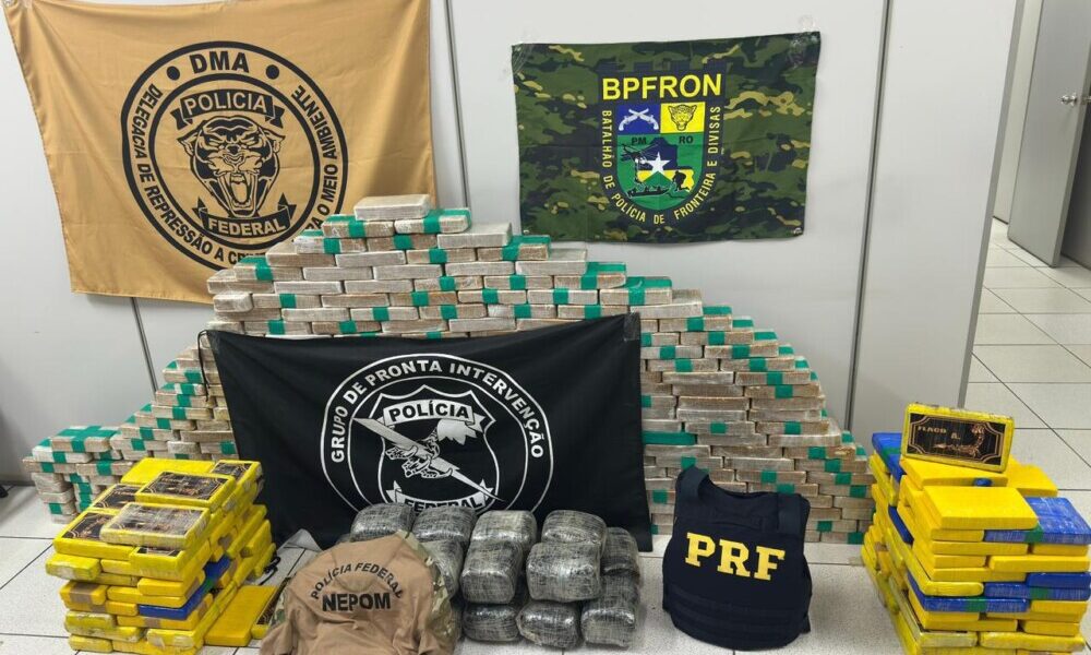 PF, PRF e PM apreendem cerca de 390 kg de drogas e prendem dois suspeitos