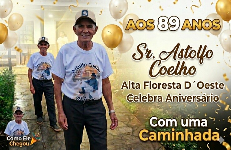 Exemplo de Vitalidade: Aos 89 Anos, Sr. Astolfo Celebra Aniversário com Caminhada de Fé e Superação
