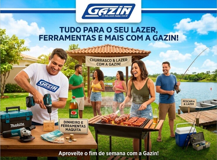 Precisou de dinheiro, ferramentas e lazer? é com a Gazin!