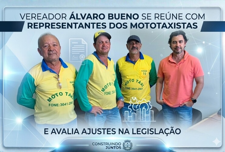 Vereador Álvaro Bueno debate melhorias para mototaxistas e avalia ajustes na legislação