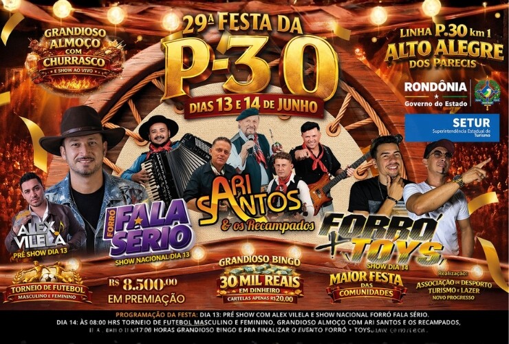 🎉 29ª Festa da P-30 promete grande público com shows, esporte e prêmio em dinheiro