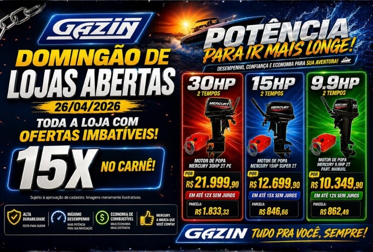 🔥 Domingão Gazin: ofertas imbatíveis e potência para ir mais longe!
