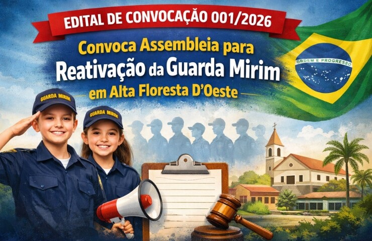 Edital de Convocação 001/2026 convoca Assembleia para reativação da Guarda Mirim em Alta Floresta D’Oeste