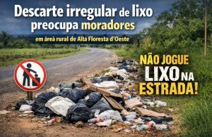 Descarte irregular de lixo preocupa moradores em área rural de Alta Floresta d’Oeste