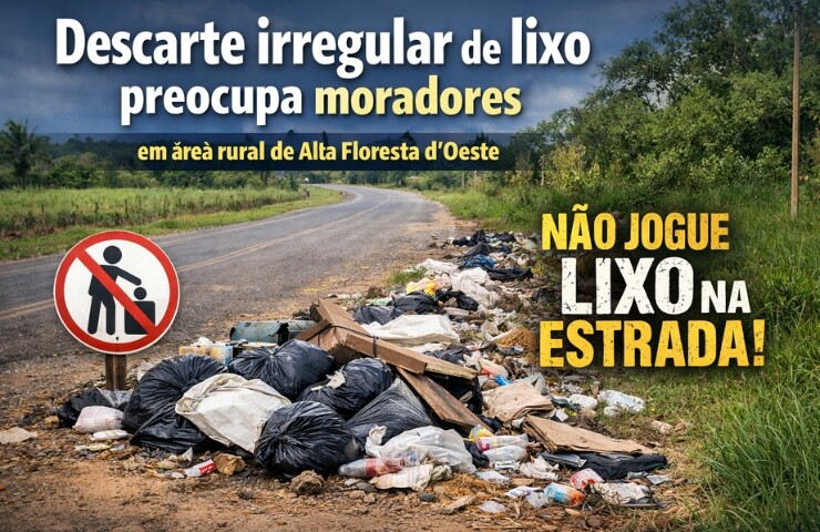 Descarte irregular de lixo preocupa moradores em área rural de Alta Floresta d’Oeste