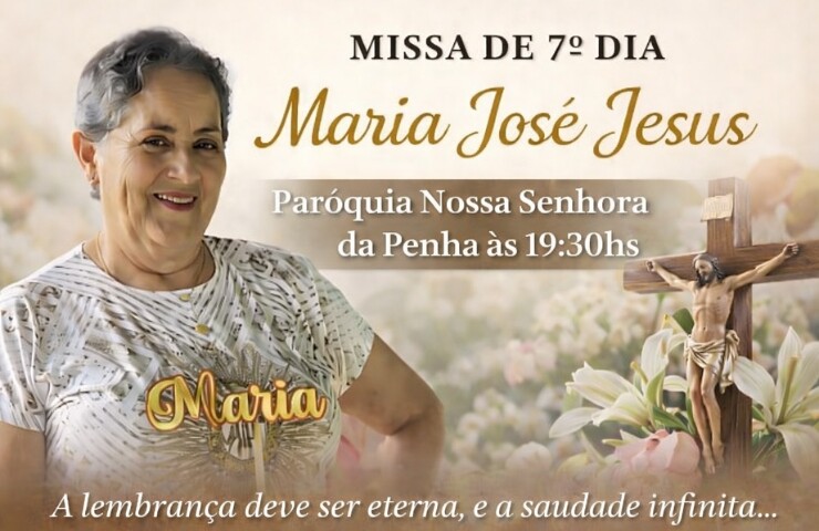 Missa de 7º Dia em memória de Maria José Jesus na Paróquia Nossa Senhora da Penha em Alta Floresta