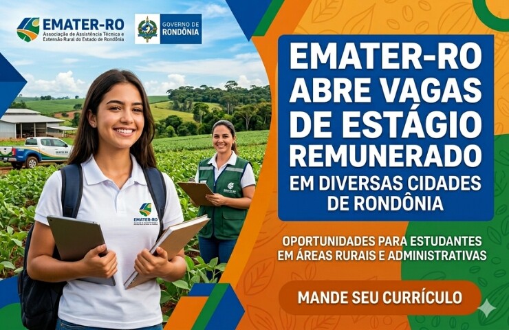EMATER-RO abre vagas de estágio remunerado em diversas cidades de Rondônia
