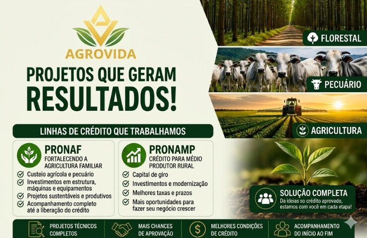 Agrovida: Especialista em Crédito Rural e Projetos de Custeio e Investimento