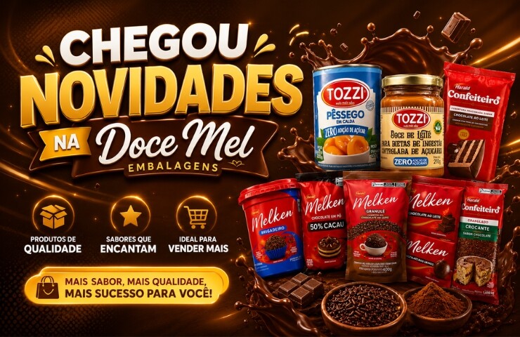 Chegou novidade na Doce Mel Embalagens: mais sabor, qualidade e opções para suas receitas!