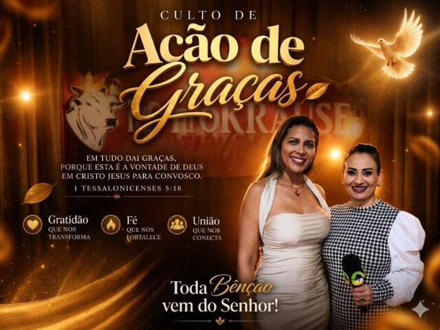 Entrevista com Michelly Krause no Culto de Ação de Graças em comemoração de 11 Anos fo FrigoKrause