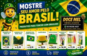 Mostre seu amor pelo Brasil com a Doce Mel Embalagens!