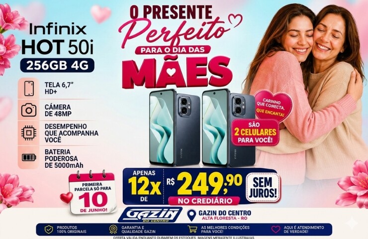 Gazin Anuncia Promoção Exclusiva de Dia das Mães com Combo de Smartphones Infinix