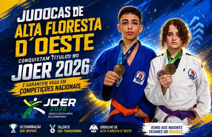 Judocas de Alta Floresta D´Oeste conquistam títulos no JOER 2026 e garantem vaga em competições nacionais
