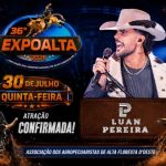 Luan Pereira é confirmado na 36ª Expoalta 2026 em Alta Floresta d’Oeste
