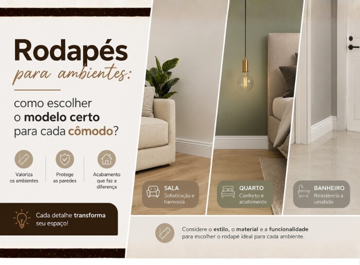 Rodapés para ambientes: como escolher o modelo certo para cada cômodo?