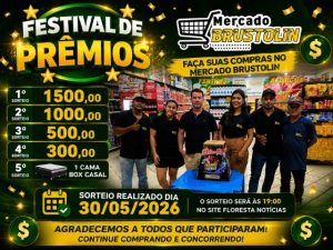 Mercado Brustolin realizou o sorteio do Festival de Prêmios neste sábado com mais de R$ 3 mil em premiações