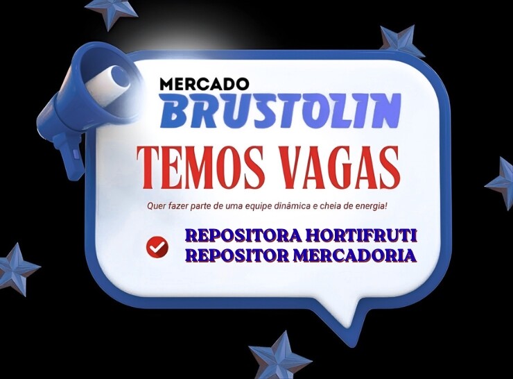 Mercado Brustolin abre vagas para Repositora de Hortifruti e Repositor de Mercadoria