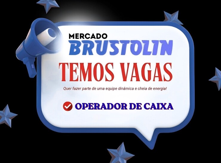 Mercado Brustolin abre vaga para operador de caixa, venha fazer parte da nossa equipe!