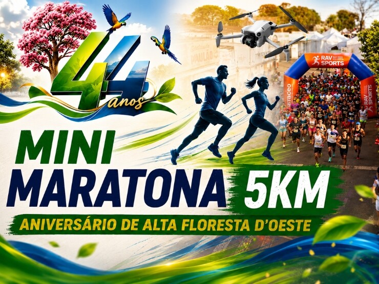 Imagens Aérea da mini Maratona dos 44 Anos de Alta Floresta D´Oeste