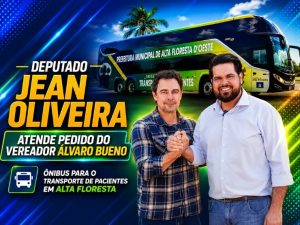 Jean Oliveira atende pedido do Vereador Álvaro Bueno com um ônibus leito para transporte de pacientes