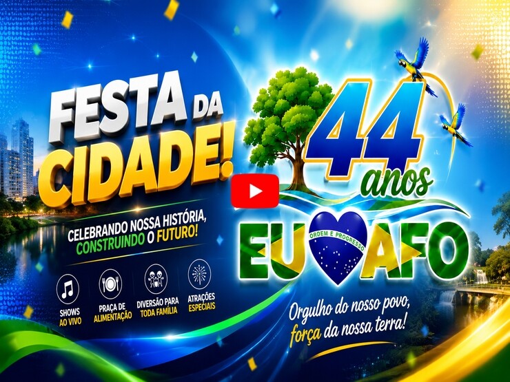 Veja a Programação da Festa da Cidade, dos 44 Anos de Alta Floresta D´Oeste