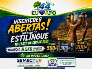 Inscrições Abertas para o Torneio de Estilingue da Festa da Cidade 2026 em Alta Floresta d’Oeste