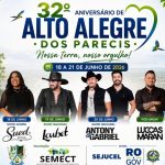 Alto Alegre dos Parecis celebra 32 anos com grande festa e shows nacionais