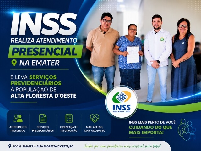 INSS realiza atendimento presencial na Emater e leva serviços previdenciários à população de Alta Floresta d’Oeste