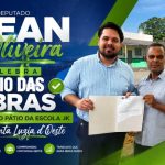 Jean Oliveira comemora início das obras do novo pátio da Escola JK em Santa Luzia d'Oeste
