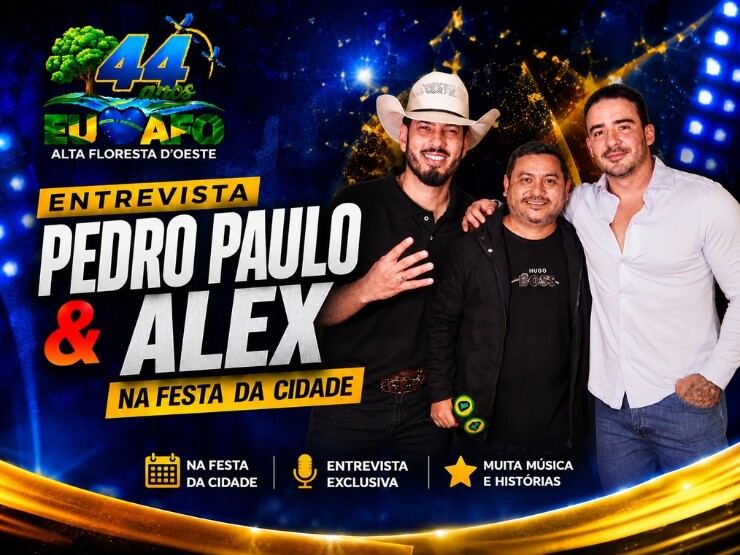 Entrevista com Pedro Paulo e Alex no Camarim da Festa da Cidade no 44 Anos de Alta Floresta