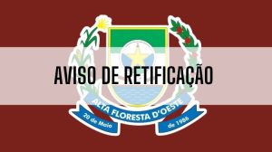 Aviso de retificação – Supressão de texto do termo de referência e edital pregão eletrônico nº 036/2026 processo administrativo nº 566/2026