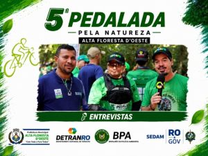 5ª Pedalada Pela Natureza – Vice Prefeito Robson Ugolini entrevista sec. Som e Capitão Cassiano