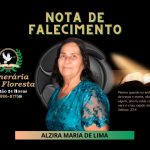 A Funerária do Valdemar comunica o falecimento da senhora Alzira Maria de Lima