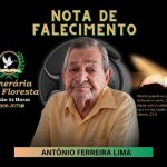 A Funerária Alta Floresta comunica o falecimento do Senhor Antônio Ferreira Lima
