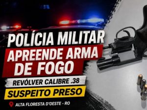 Durante abordagem em Alta Floresta d’Oeste, Polícia Militar apreende revólver calibre .38 e prende suspeito