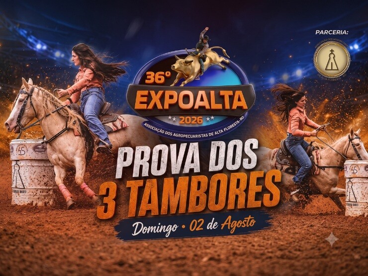 36ª Expoalta terá Prova dos 3 Tambores no domingo, 2 de agosto