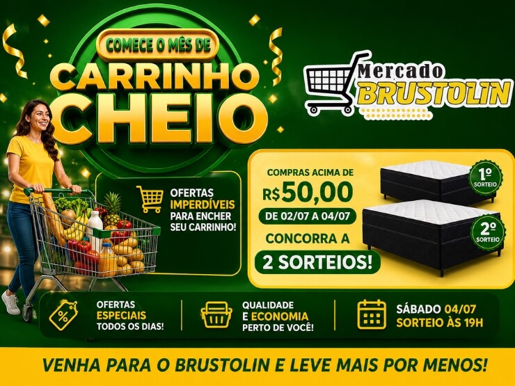 Mercado Brustolin lança Compra Premiada com sorteio de duas camas box para clientes