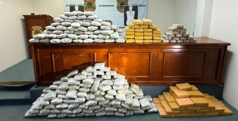 PRF e PM apreendem quase 243 kg de drogas antes que carga chegasse a Rolim de Moura