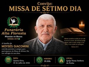Convite: Missa de Sétimo dia Moysés Giacomini
