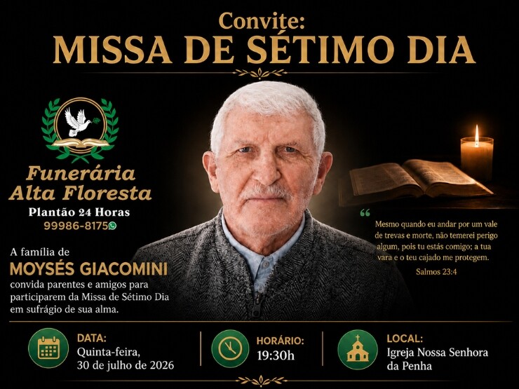 Convite: Missa de Sétimo dia Moysés Giacomini